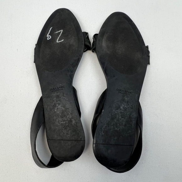 Zara Basic Collection Womens Braided Flat Sandals Black Size 9/40 - Picture 4 of 5